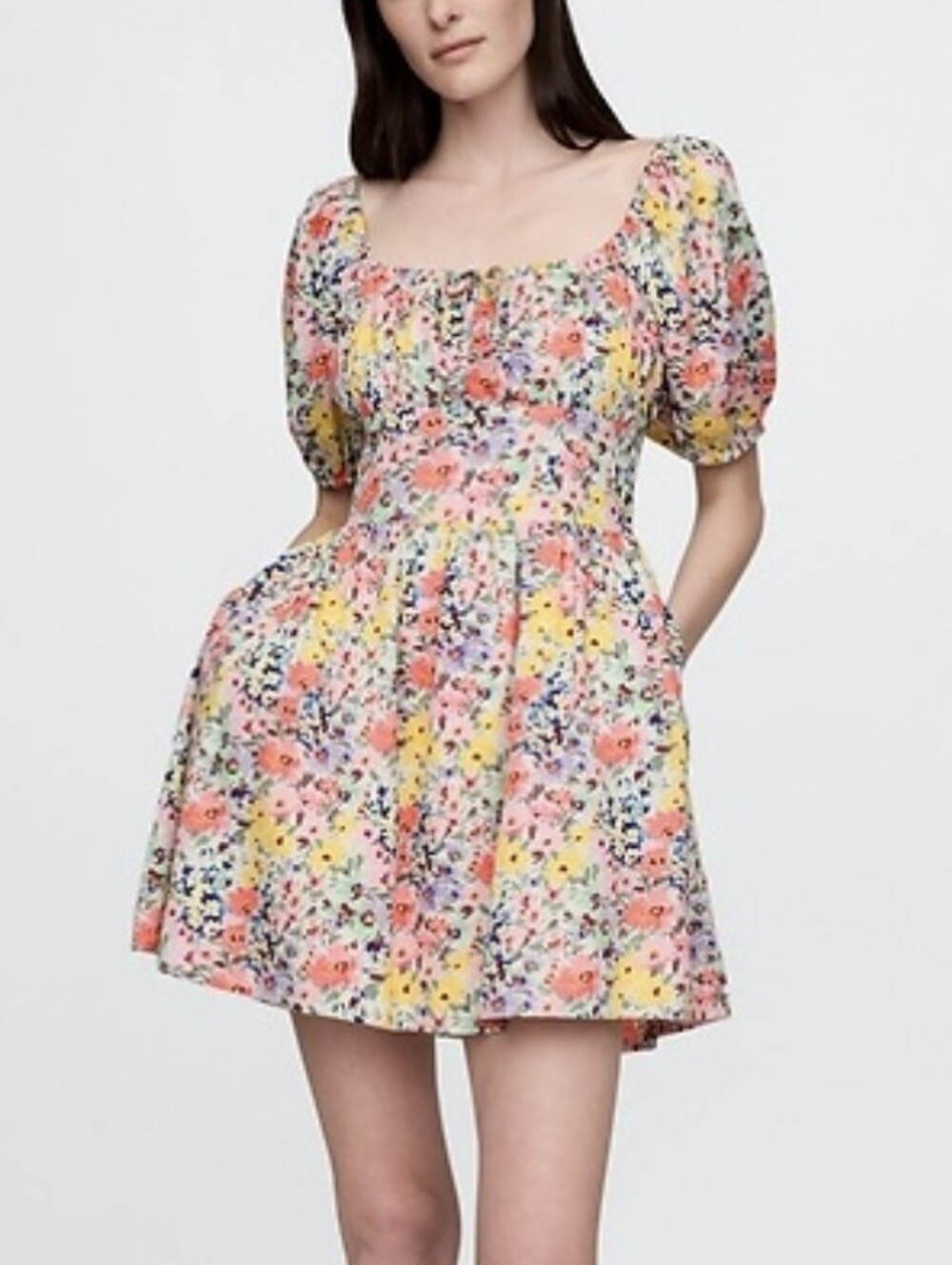 Old Navy Floral Puff-Sleeve Mini Dress